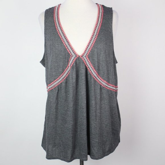 Torrid Womens 1X Embroidered Crochet Back Tank Top - Picture 1 of 4